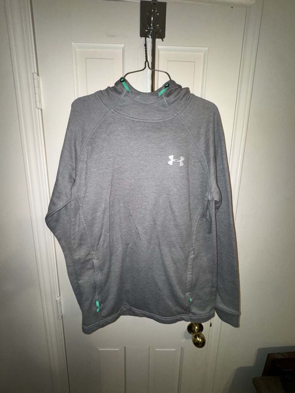Under Armour Women's ColdGear Pullover Hoodie Sweatshirt Medium Gray Small